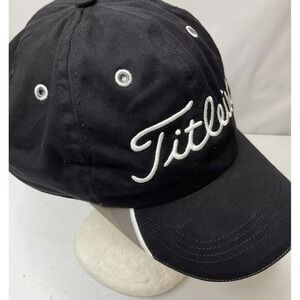 Titleist Hat Embroidered Baseball Cap Golf‎ Adjustable One Size Black
